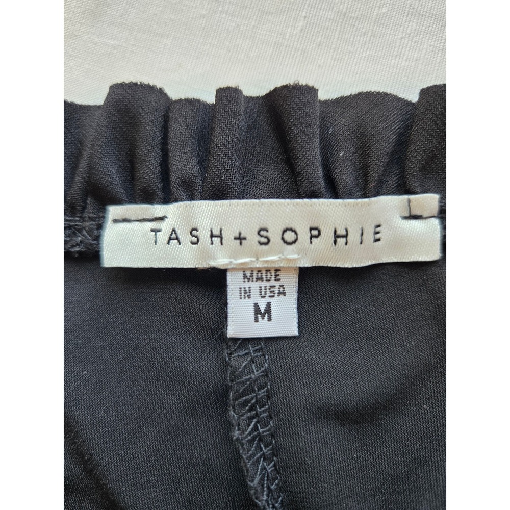 Tash +‎ Sophie Dress Women M Black Coquette Ruffle Trim Cap Sleeve Minimalist - Picture 2 of 8